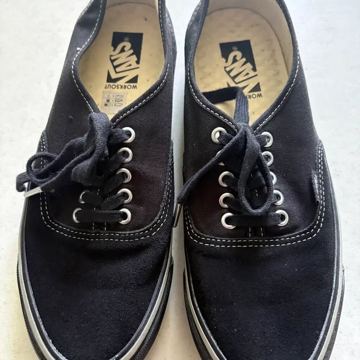 [BUNJANG] Vans x Worksout Authentic Reissue 44 Black Silver Sneakers / 반스 x 웍스아웃 어센틱 리이슈44 블랙 실버 운동화 280