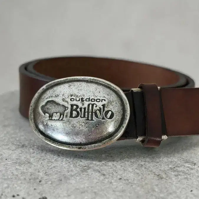 [BUNJANG] Buffalo Vintage Full Grain Leather Belt / 버팔로 빈티지 통가죽 벨트