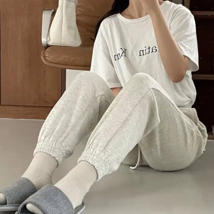 [BUNJANG] Nomellert Hampton Sweat Jogger Pants Melange Oat / 노멜렛 햄튼 스웻 조거팬츠 멜란지오트밀 42