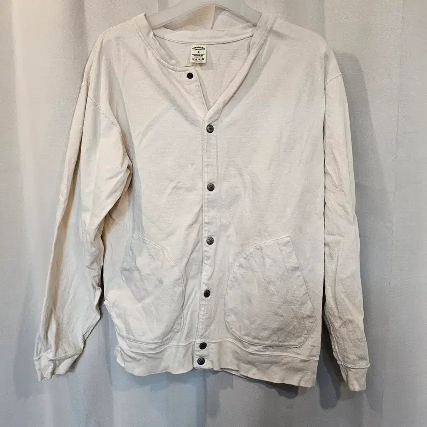 [BUNJANG] OMNIGOD Japan Made Cotton Sweat Cardigan - Ivory / 옴니갓 OMNIGOD 재팬 메이드 코튼 스웨트 가디건 (아이보리)
