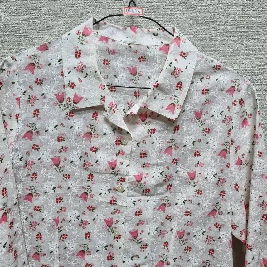 [BUNJANG] 7-Sleeve Floral Blouse / 바443 7부 소매 블라우스