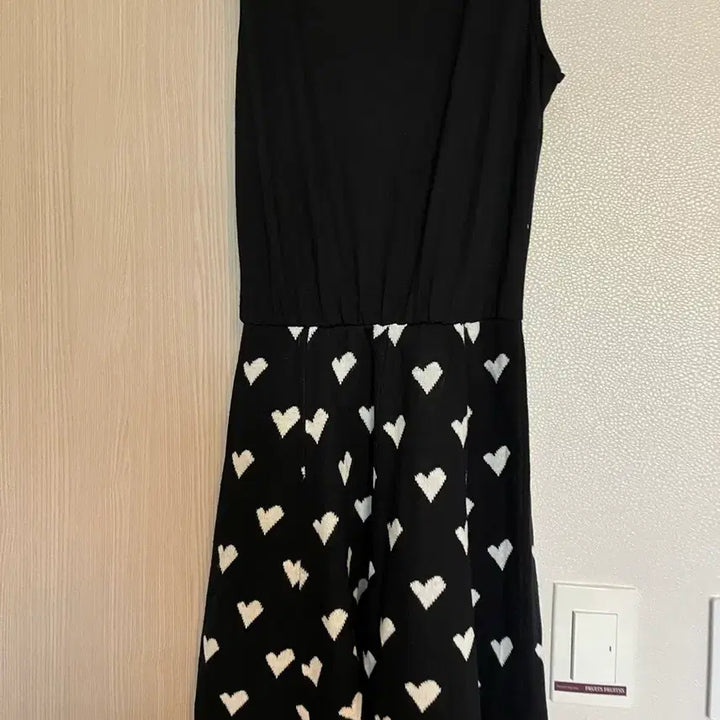 [BUNJANG] Black Heart Pattern Midi Dress / 블랙 하트 패턴 원피스