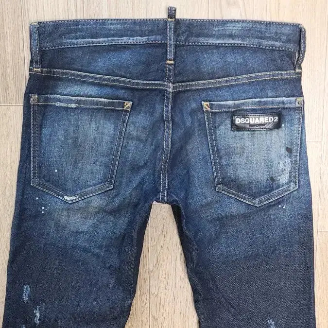 [BUNJANG] Dsquared2 Leather Patch Steel Logo Slim Fit Jeans / 정품 디스퀘어드 가죽패치 스틸로고 슬림진 청바지 44