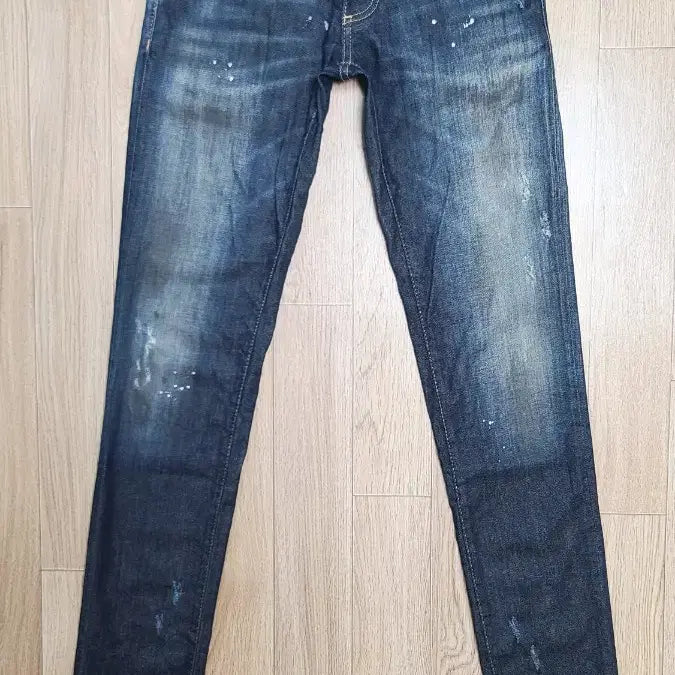 [BUNJANG] Dsquared2 Leather Patch Steel Logo Slim Fit Jeans / 정품 디스퀘어드 가죽패치 스틸로고 슬림진 청바지 44