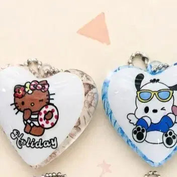 [BUNJANG] Character Heart Shaker Keychain (Shin-chan, Totoro, Hello Kitty, Pochacco) / 캐릭터 쉐이커 하트 키링 (짱구/토토로/키티/포챠코)