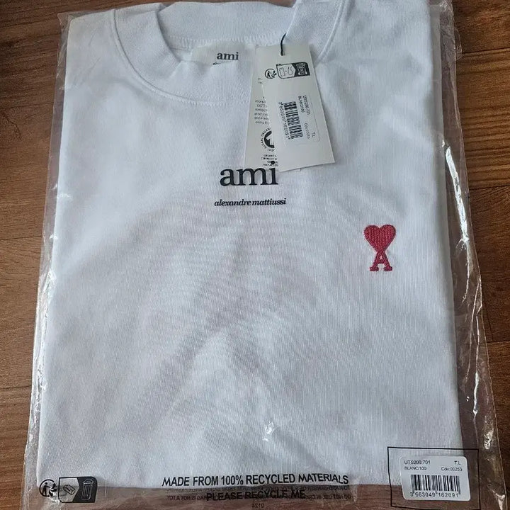 [BUNJANG] AMI Small Heart Logo Long Sleeve T-shirt White L / 아미 스몰 하트 로고 롱슬리브 L