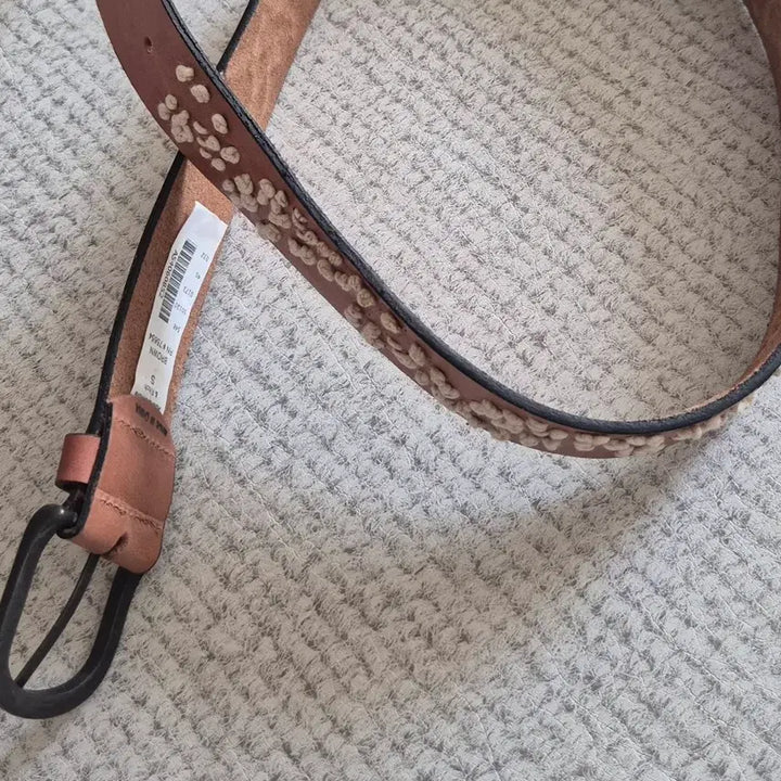 [BUNJANG] Vintage Embroidered Genuine Leather Belt (32-36 inches) / 빈티지 자수 소가죽 벨트 (32~36인치) 남성용 벨트