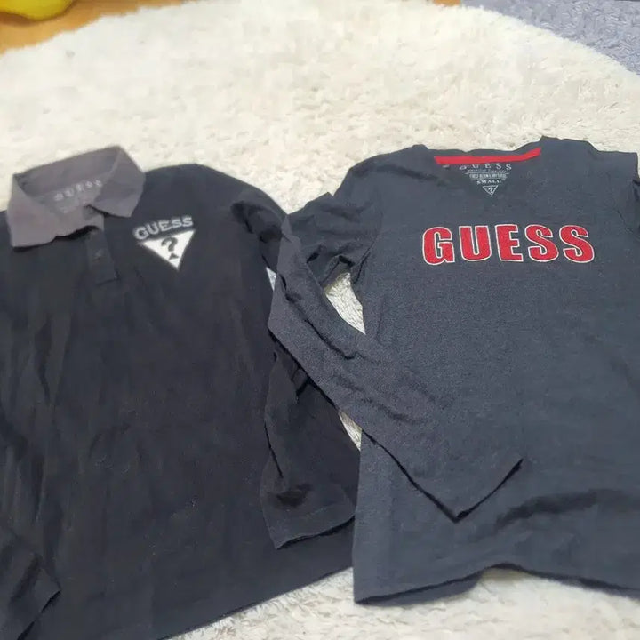 [BUNJANG] Guess Black Long Sleeve Polo T-Shirt Set / 게스 블랙 긴팔 카라티셔츠