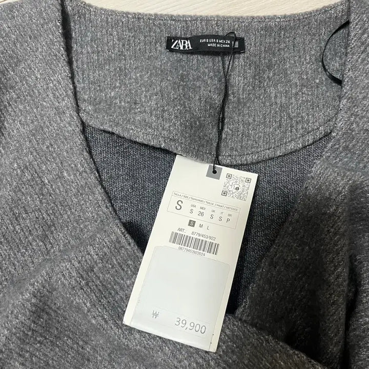 [BUNJANG] Zara Charcoal Knit Sweater (S) / (새상품) 자라 회색 차콜 니트 s