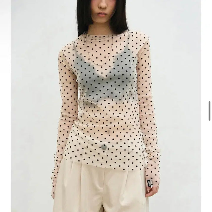 [BUNJANG] N°ic &amp; Nicoll Dot See-Through Top / 닉앤니콜 도트 시스루 탑