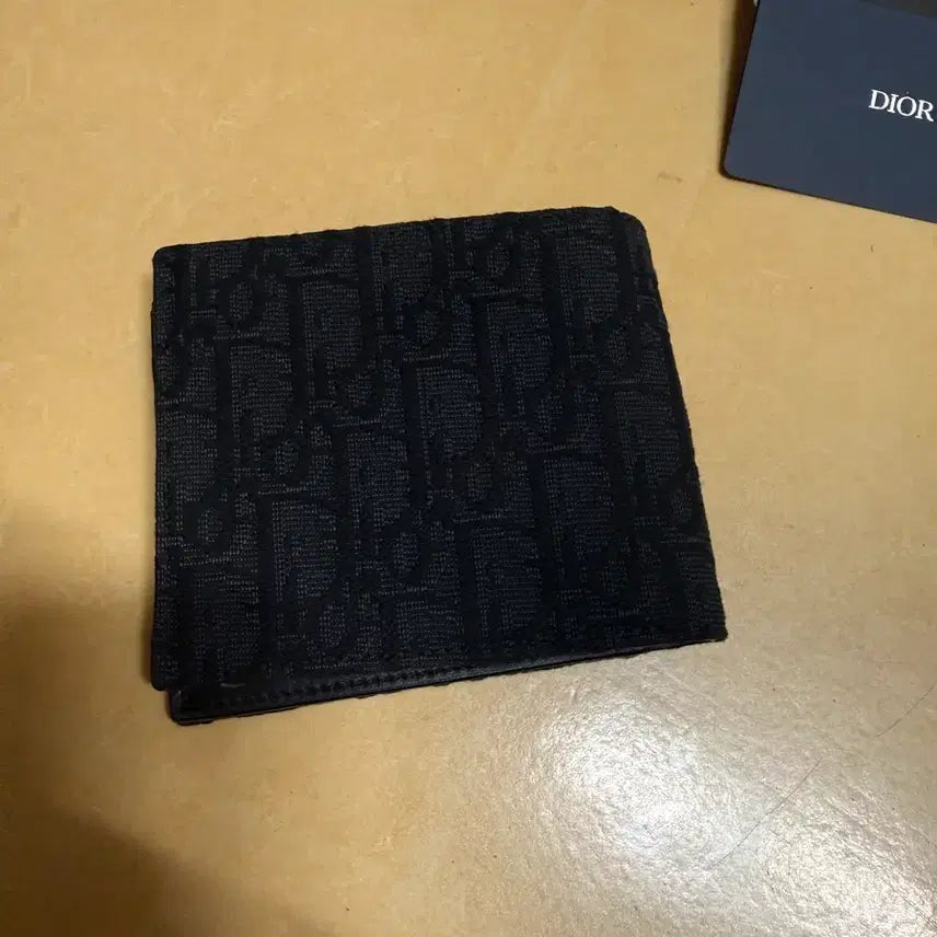 [BUNJANG] Dior Oblique Jacquard Bifold Wallet Black / 디올 오블리크 자카드 반지갑 블랙