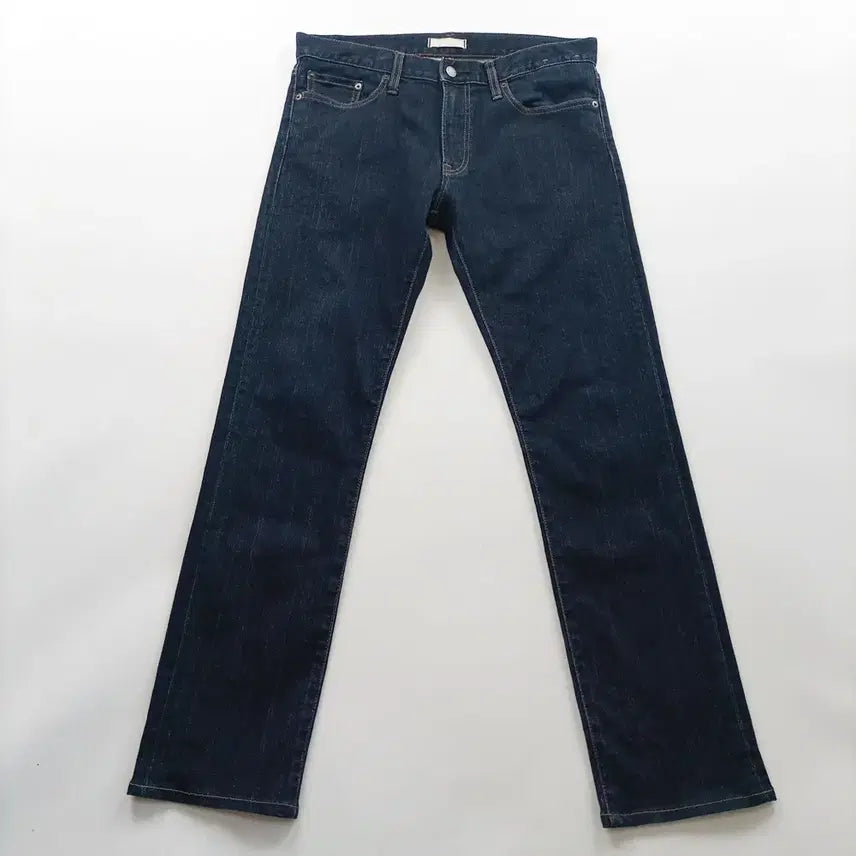 [BUNJANG] Uniqlo Straight Fit Spandex Denim Pants Size 32 / 유니클로 청바지 사이즈32 진청 일자 스판 남자 남성 데님팬츠 B0236
