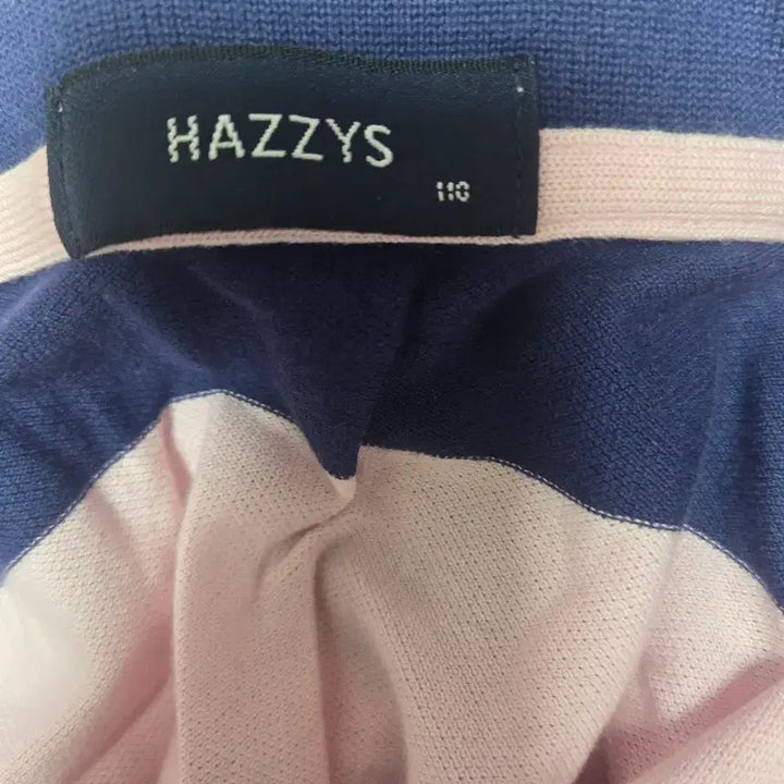 [BUNJANG] Hazzys Navy Pink Stripe Polo Shirt Size 110 / 헤지스 네이비 핑크 스트라이프 카라티 110
