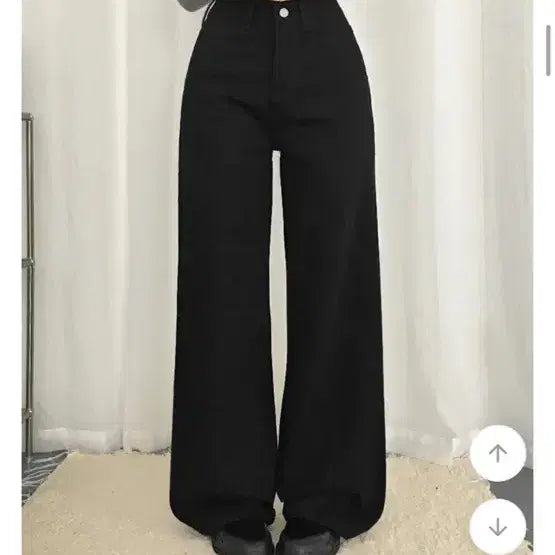 [BUNJANG] HeyNANA Black Hip Pocket Semi Wide Pants / 헤이나나 블랙 힙포켓 세미 와이드 팬츠