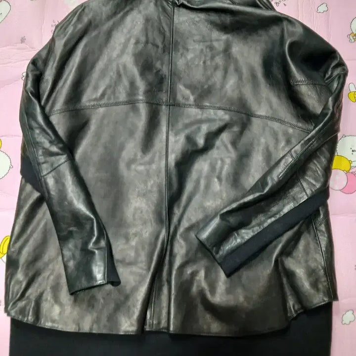 [BUNJANG] Demoo Black Leather Mix Jacket / 데무블랙가죽믹스자켓