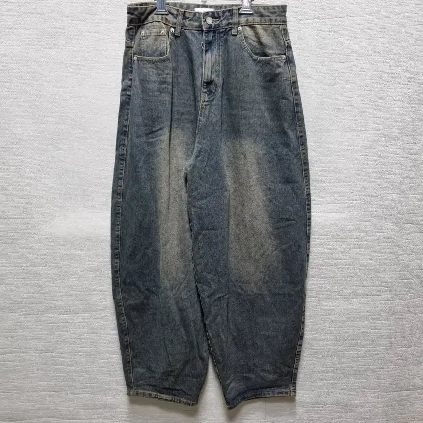 [BUNJANG] Unisex Washed Denim Baggy Pants / w325 남여공용 워싱 데님 팬츠