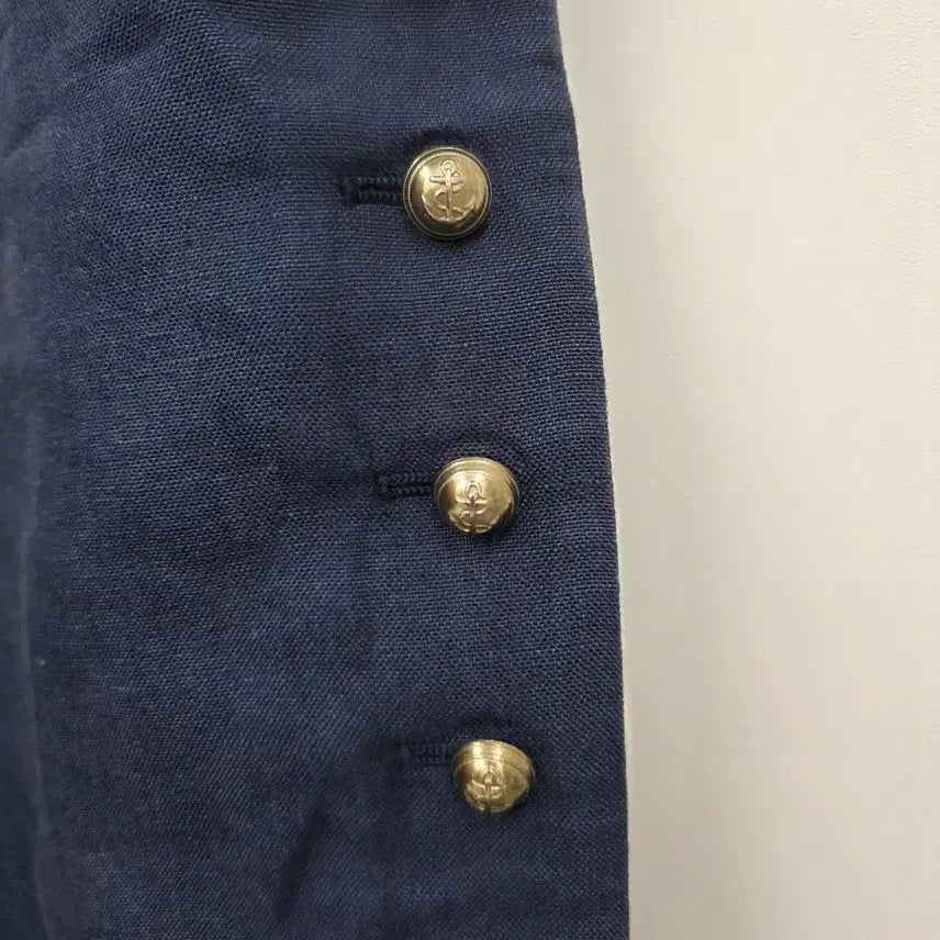 [BUNJANG] Thom Browne Navy Gold Button Linen Shorts / 톰브라운 네이비 금장 버튼 반바지