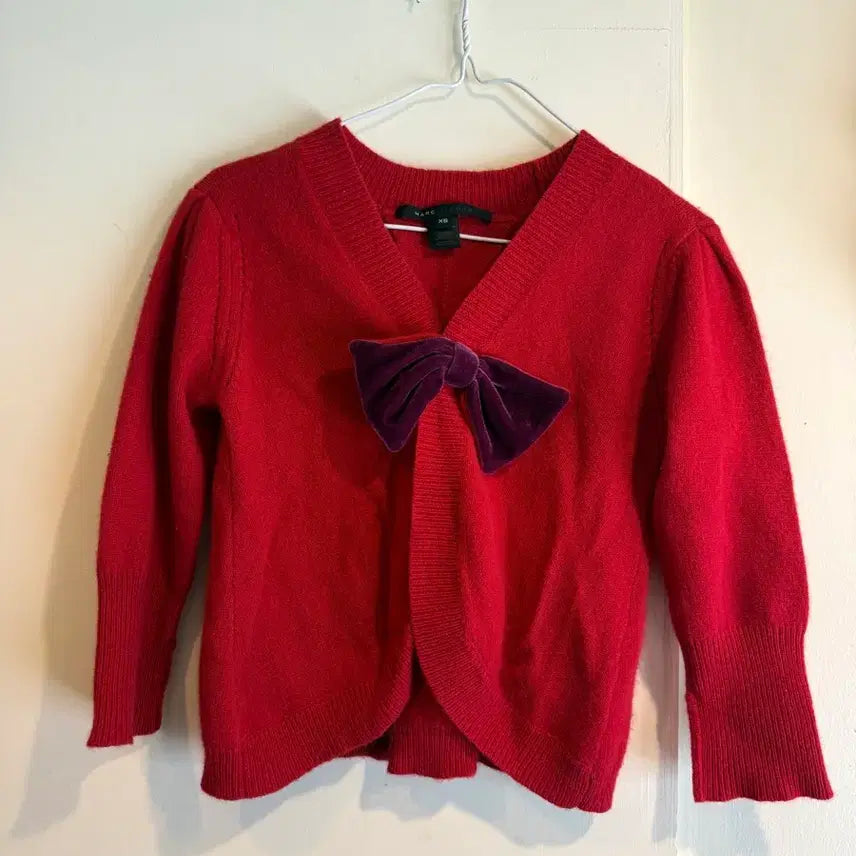 [BUNJANG] Marc Jacobs Red Ribbon Cardigan XS / 마크제이콥스 레드 리본 가디건 XS
