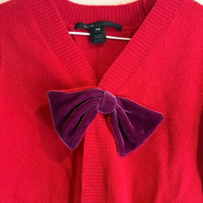 [BUNJANG] Marc Jacobs Red Ribbon Cardigan XS / 마크제이콥스 레드 리본 가디건 XS