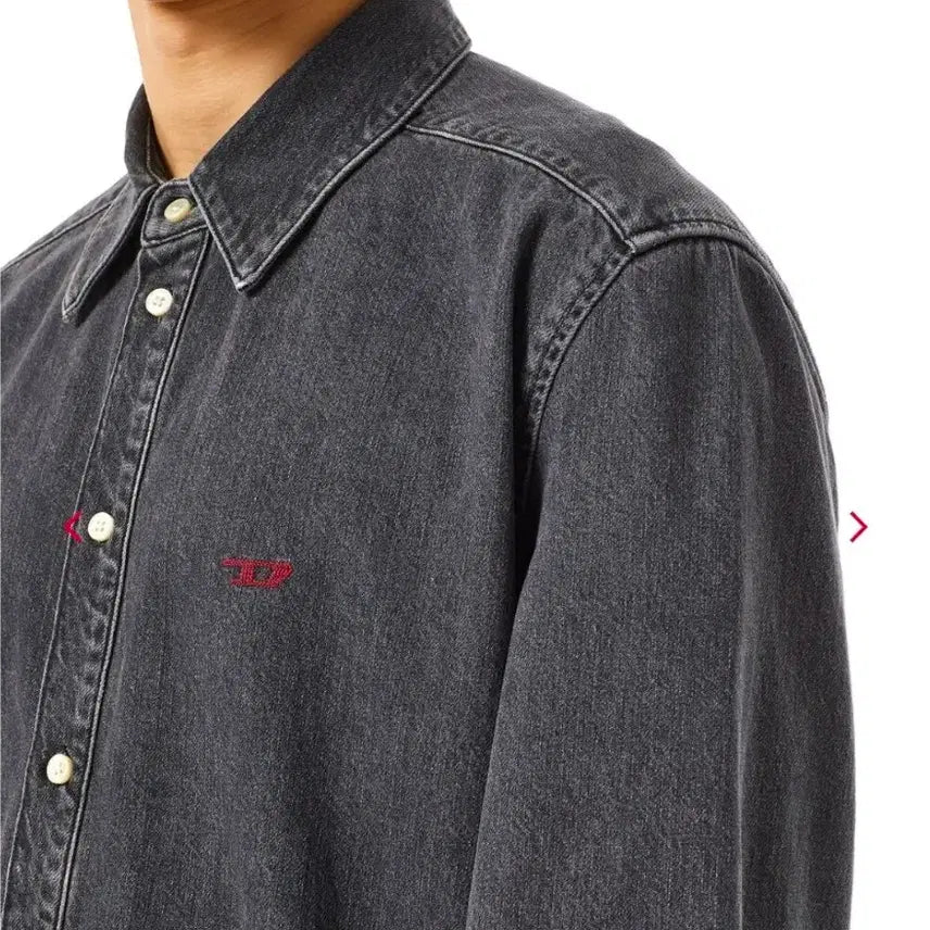 [BUNJANG] Diesel Embroidered Logo Denim Shirt / 디젤 자수로고 데님셔츠