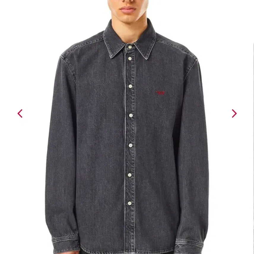 [BUNJANG] Diesel Embroidered Logo Denim Shirt / 디젤 자수로고 데님셔츠