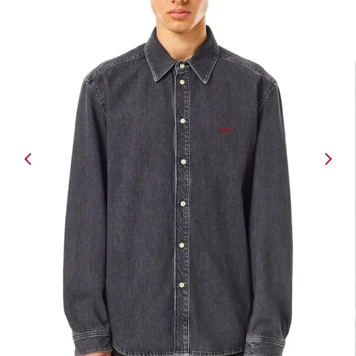 [BUNJANG] Diesel Embroidered Logo Denim Shirt / 디젤 자수로고 데님셔츠