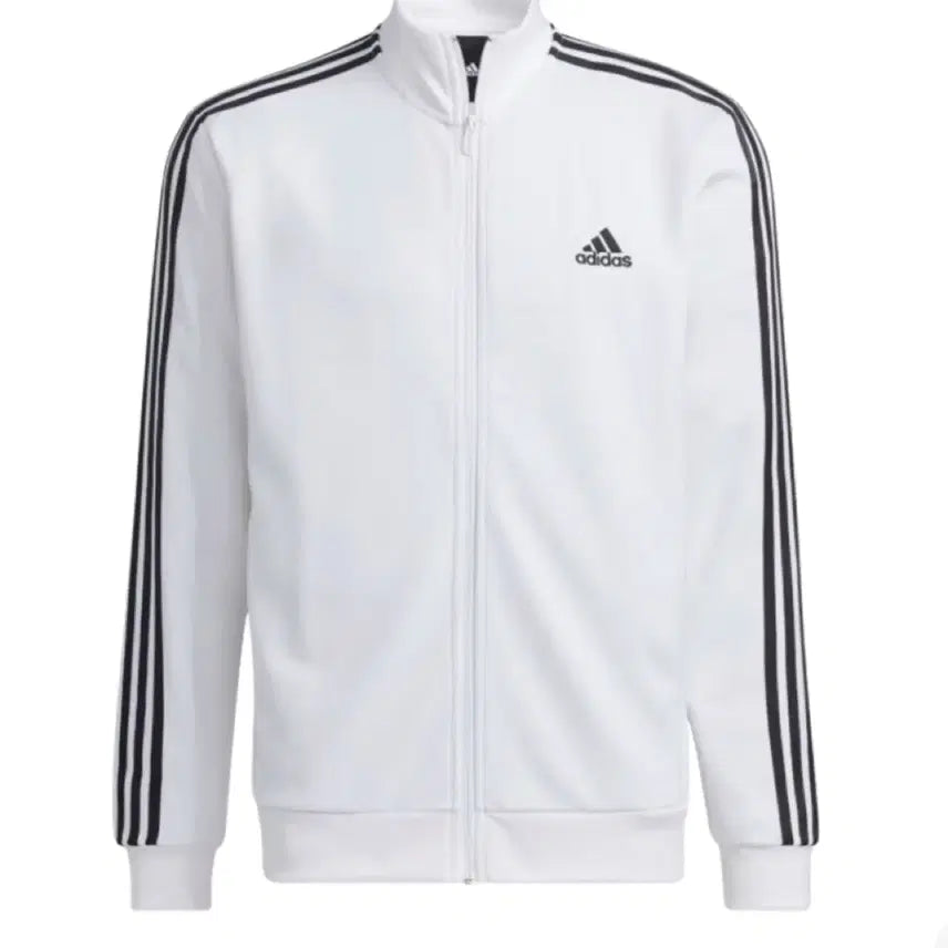 [BUNJANG] Adidas 3S Regular Fit Double Knit Track Top Jersey White L / 아디다스 3S 레귤러 핏 더블 니트 트랙탑 져지 흰색 화이트 L