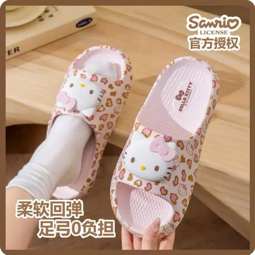 [BUNJANG] Sanrio Hello Kitty Leopard Print Slippers / 산리오 헬로키티 호피 슬리퍼