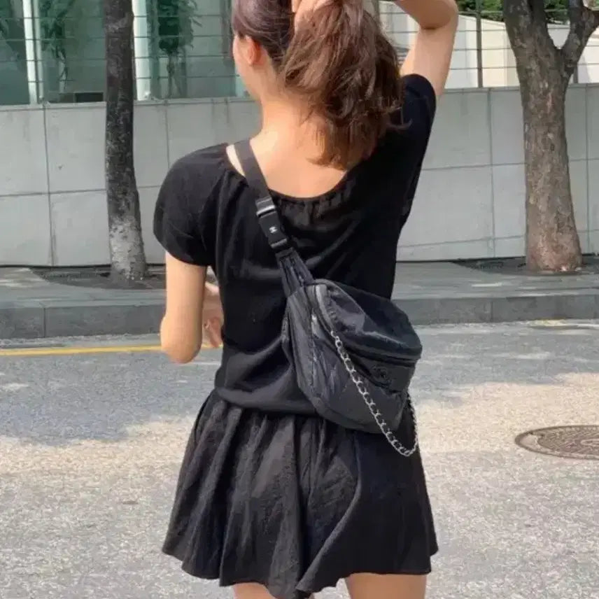 [BUNJANG] Tanatt Lace Banding Shorts Black / 타낫 레이스 밴딩 쇼츠 블랙