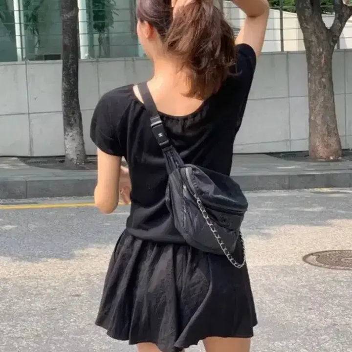 [BUNJANG] Tanatt Lace Banding Shorts Black / 타낫 레이스 밴딩 쇼츠 블랙