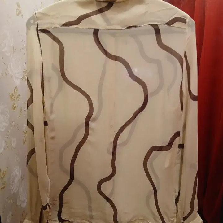 [BUNJANG] Emporio Armani Pattern See-Through Blouse XS / 엠포리오 아르마니 패턴 시스루 블라우스 XS