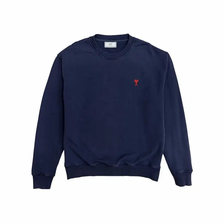 [BUNJANG] AMI Navy Sweatshirt T-Shirt (XL) / AMI 아미 네이비 맨투맨 티셔츠 (XL)