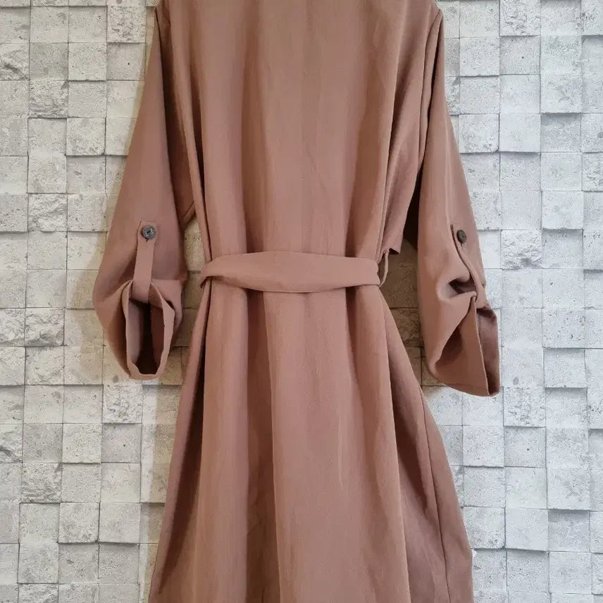 [BUNJANG] Camel Brown Roll-up Trench Coat / 카멜브라운 롤업 트렌치코트
