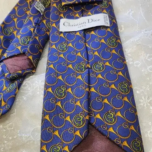 [BUNJANG] Christian Dior Navy Patterned Necktie / 크리스찬 디올 네이비 패턴 넥타이