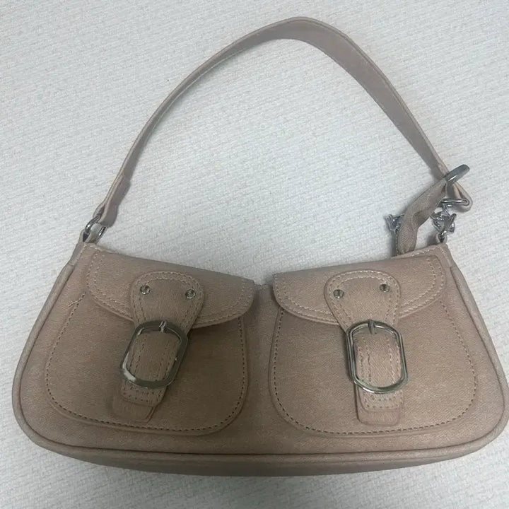 [BUNJANG] Beige Buckle Mini Shoulder Bag / 베이지 버클 미니 숄더백