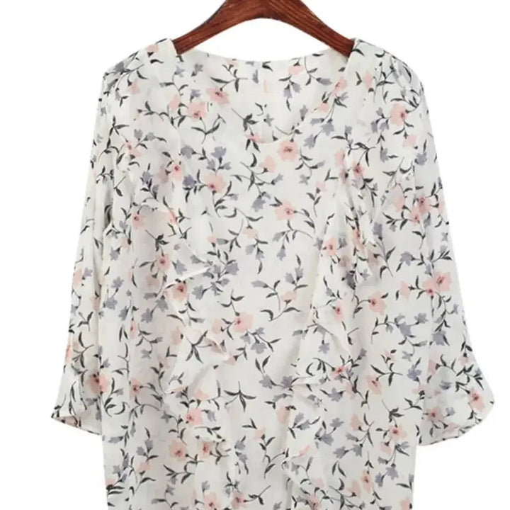 [BUNJANG] Flower Frill Blouse / 플라워 프릴  블라우스