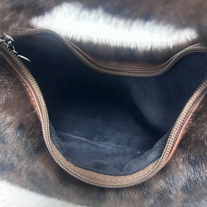 [BUNJANG] Brown Leopard Fur Shoulder Bag / 브라운 레오파드 퍼 숄더백
