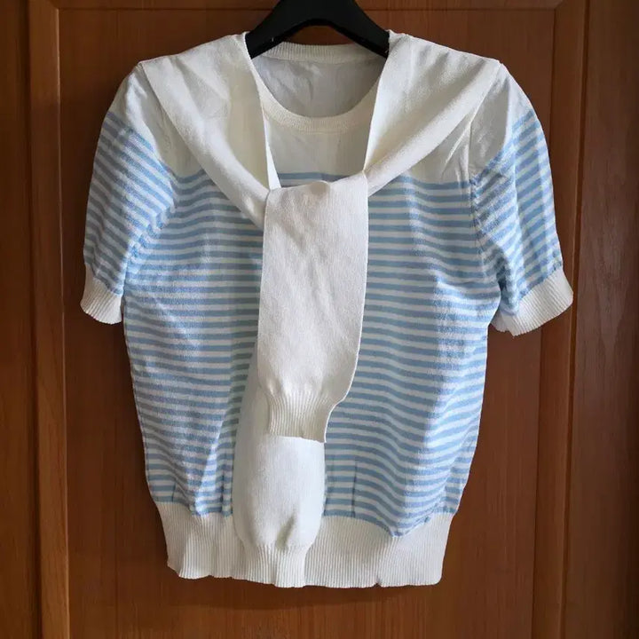 [BUNJANG] Stripe Short-Sleeve Knit Top / (새상품) 어부바 스프라이프 반팔 니트