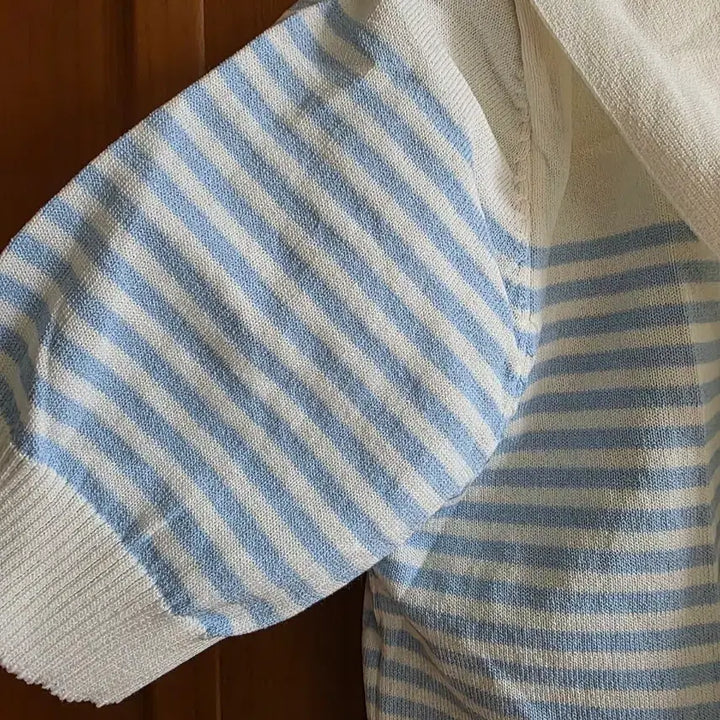 [BUNJANG] Stripe Short-Sleeve Knit Top / (새상품) 어부바 스프라이프 반팔 니트
