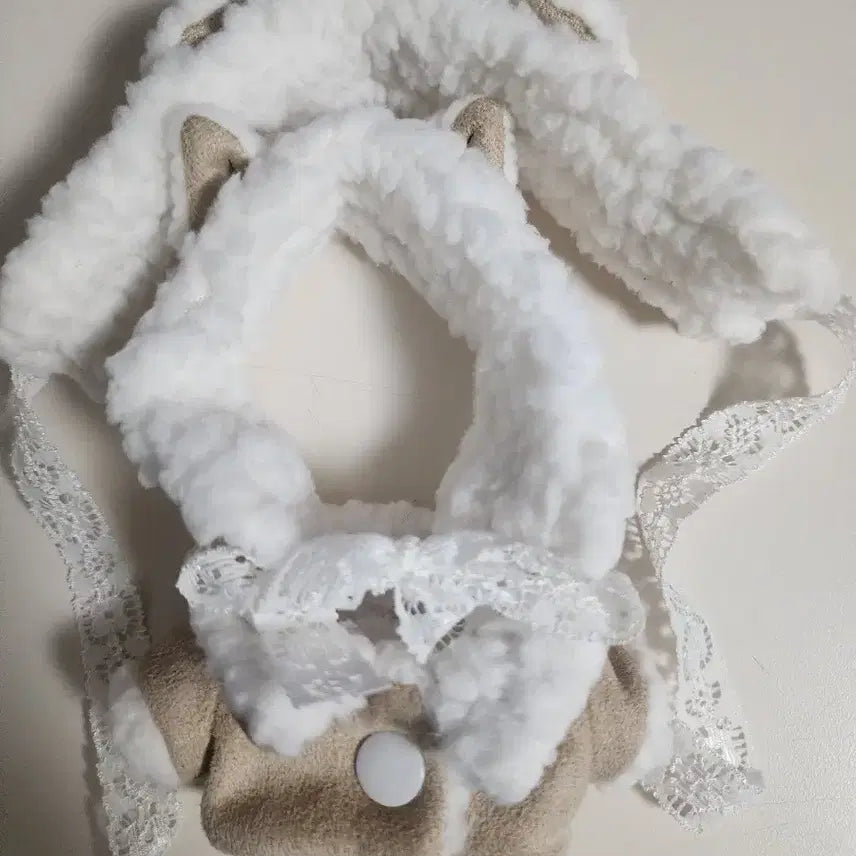 [BUNJANG] Hanmaotjang Milk Beige Wolf &amp; Bear Outfit Set / 솜인형 옷 솜깅 떨옷