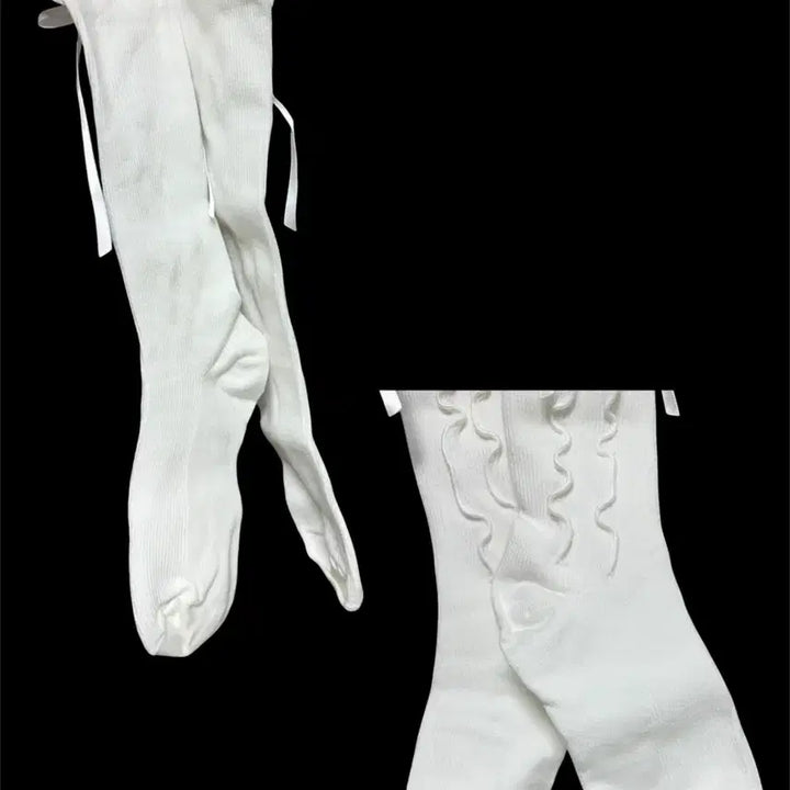 [BUNJANG] O.A.L/Sweet Sweetness/Your Name Here Ribbon Ruffle Socks / 새상품) 오앨/스윗스윗니스/유어네임히얼 리본 러플 양말