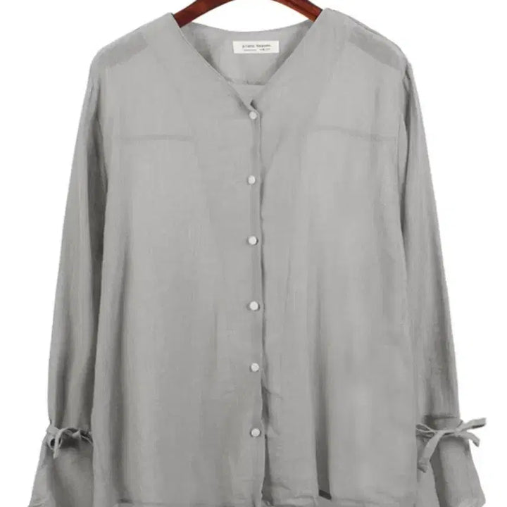 [BUNJANG] Ribbon Sleeve Loose Fit Chiffon Blouse for Spring/Summer / 리본소매 루즈핏 봄여름 쉬폰 블라우스