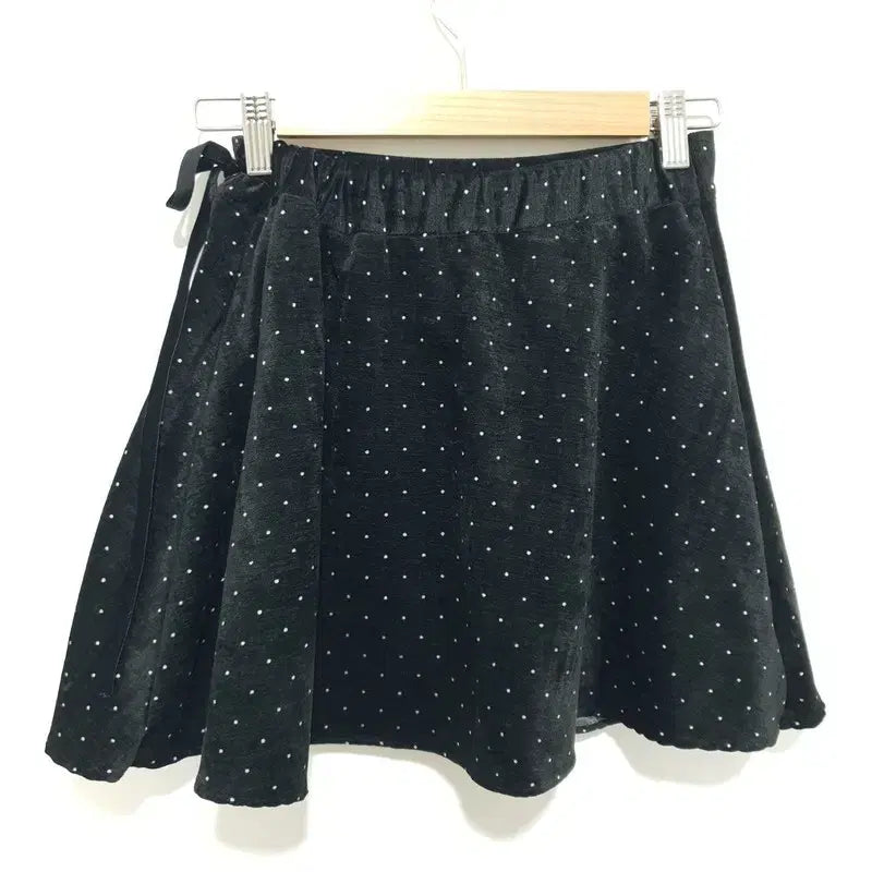 [BUNJANG] Velvet Polka Dot Wrap Skirt / 벨벳 땡땡이 랩 스커트  F_M2614