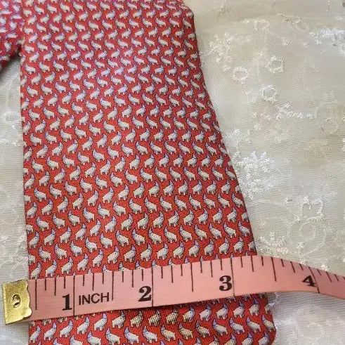 [BUNJANG] Salvatore Ferragamo Red Patterned Silk Necktie / 살바토레 페라가모 레드 패턴 넥타이