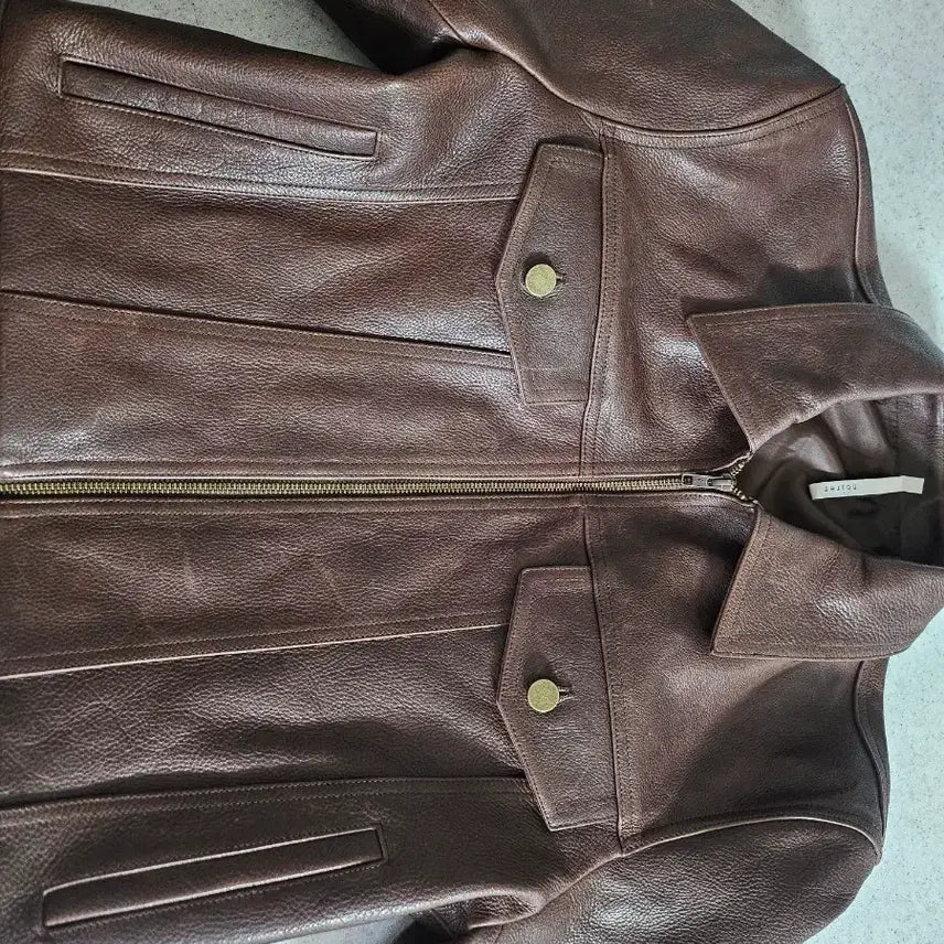[BUNJANG] Noir Leather Cowhide 48 Size Jacket / 노이어 카우 앤틱 레더 48사이즈