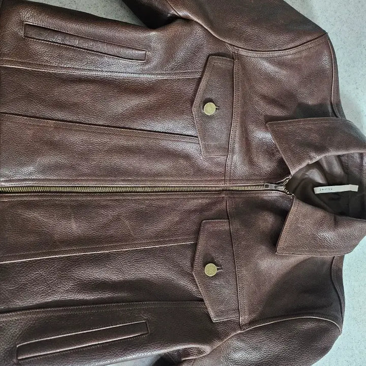 [BUNJANG] Noir Leather Cowhide 48 Size Jacket / 노이어 카우 앤틱 레더 48사이즈