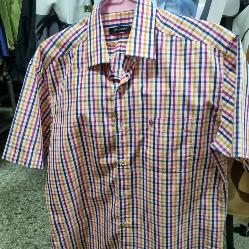 [BUNJANG] Louis Quatorze Short Sleeve Check Pattern Shirt / 루이까도즈  반팔 남방
