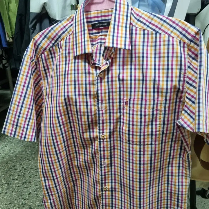 [BUNJANG] Louis Quatorze Short Sleeve Check Pattern Shirt / 루이까도즈  반팔 남방