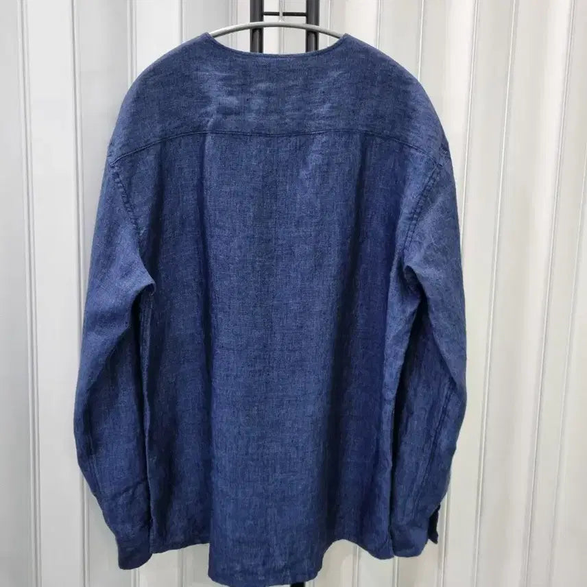 [BUNJANG] ZIO Linen Zip-Up Shirt Blue / ZIO 린넨 집업 셔츠 블루