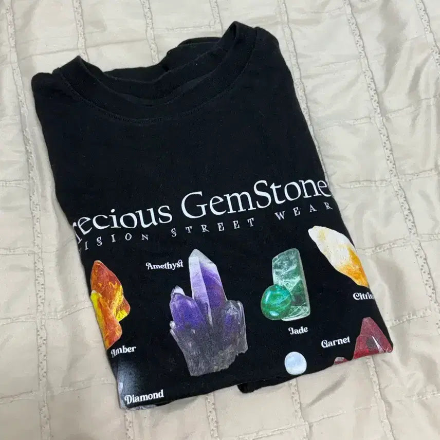 [BUNJANG] GemStone Black T-Shirt with Gemstone Print / GemStone 검정 티셔츠